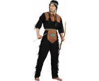 Role play-set for adult Indian (dress with belt, headband, leg guards), size 56